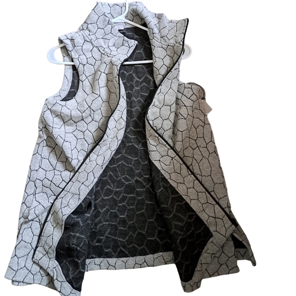 New Habitat cobblestone soft vest gray stone sleeveless zip tunic lagenlook XS - Picture 3 of 6